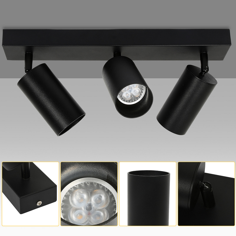 Yakimz lampa sufitowa Lampy sufitowe Obrotowa lampa ścienna z 3 źródłami światła Nowoczesny reflektor sufitowy LED Ultraslim