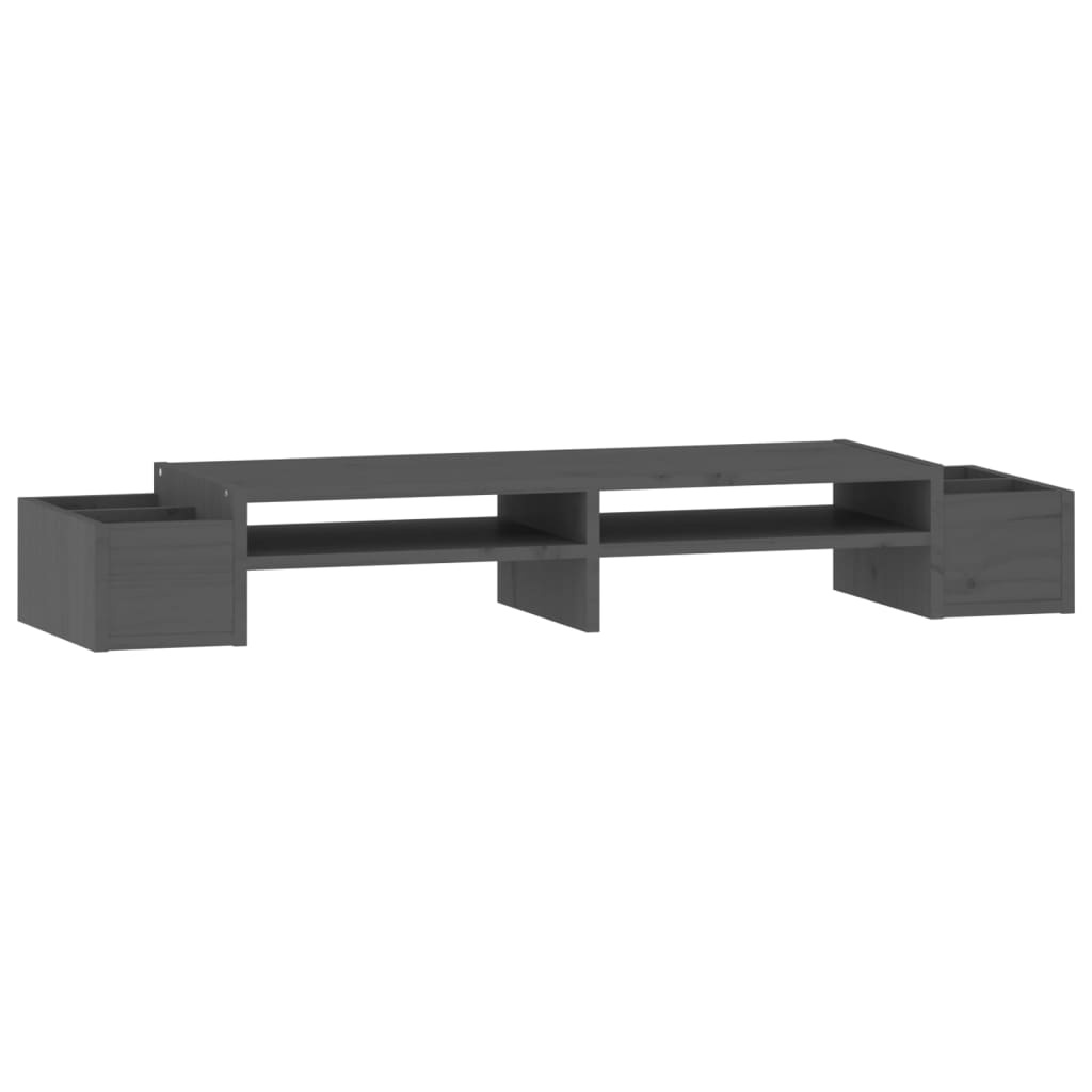 vidaXL Podstawa pod monitor szara 100x27,5x15 cm lite drewno sosnowe