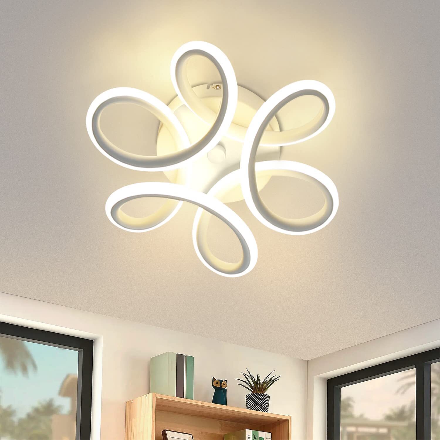 ZMH lampa sufitowa LED lampa sufitowa sypialnia nowoczesna mała lampa do przedpokoju 26W biała lampa kuchenna ciepła biała 3000K lampa geometryczna do przedpokoju salonu kuchni