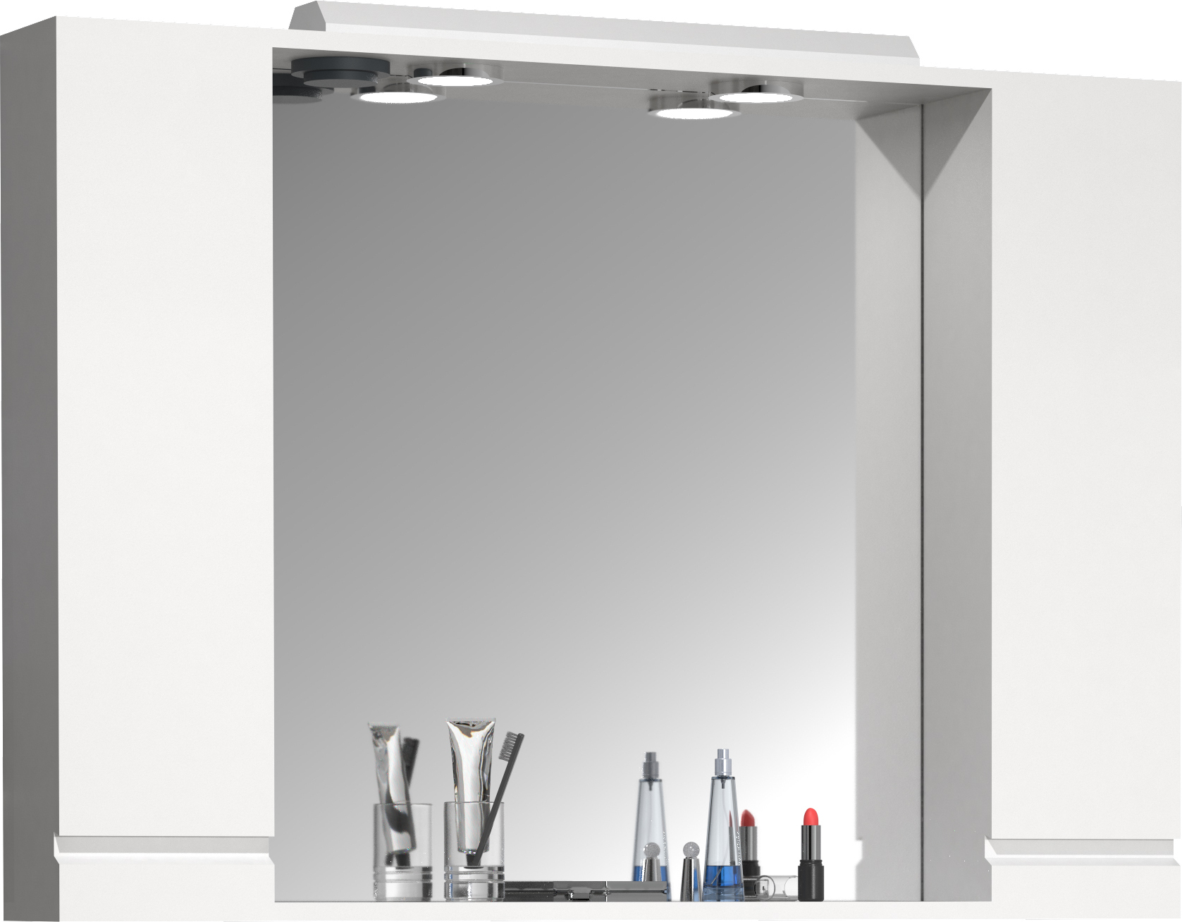 SiloraXL szafka łazienkowa z lustrem biały.