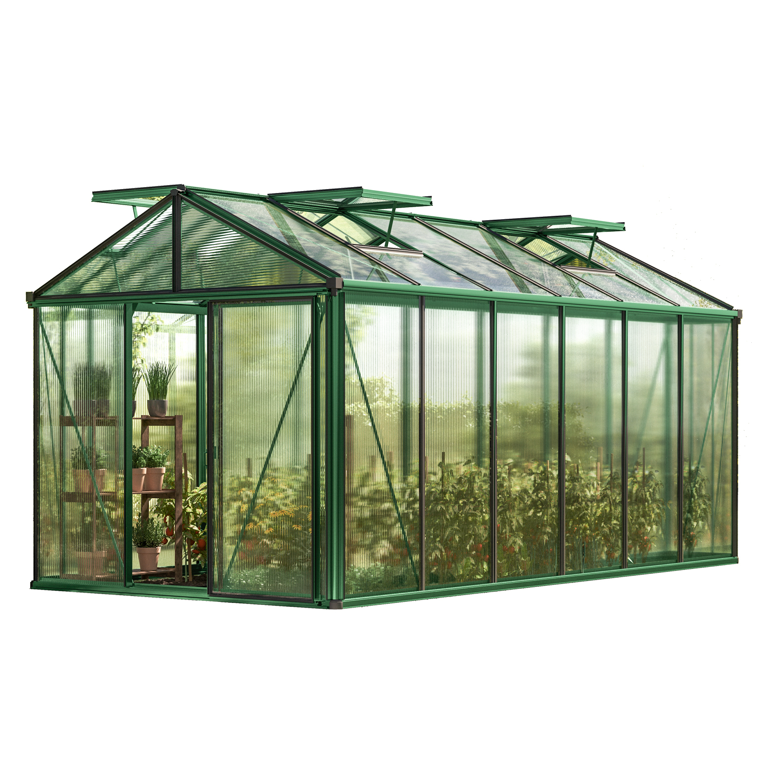 GFP szklarnia Diamas 24 Premium 235x460 cm - grube panele poliwęglanowe ok. 16 mm - kolor: zielony