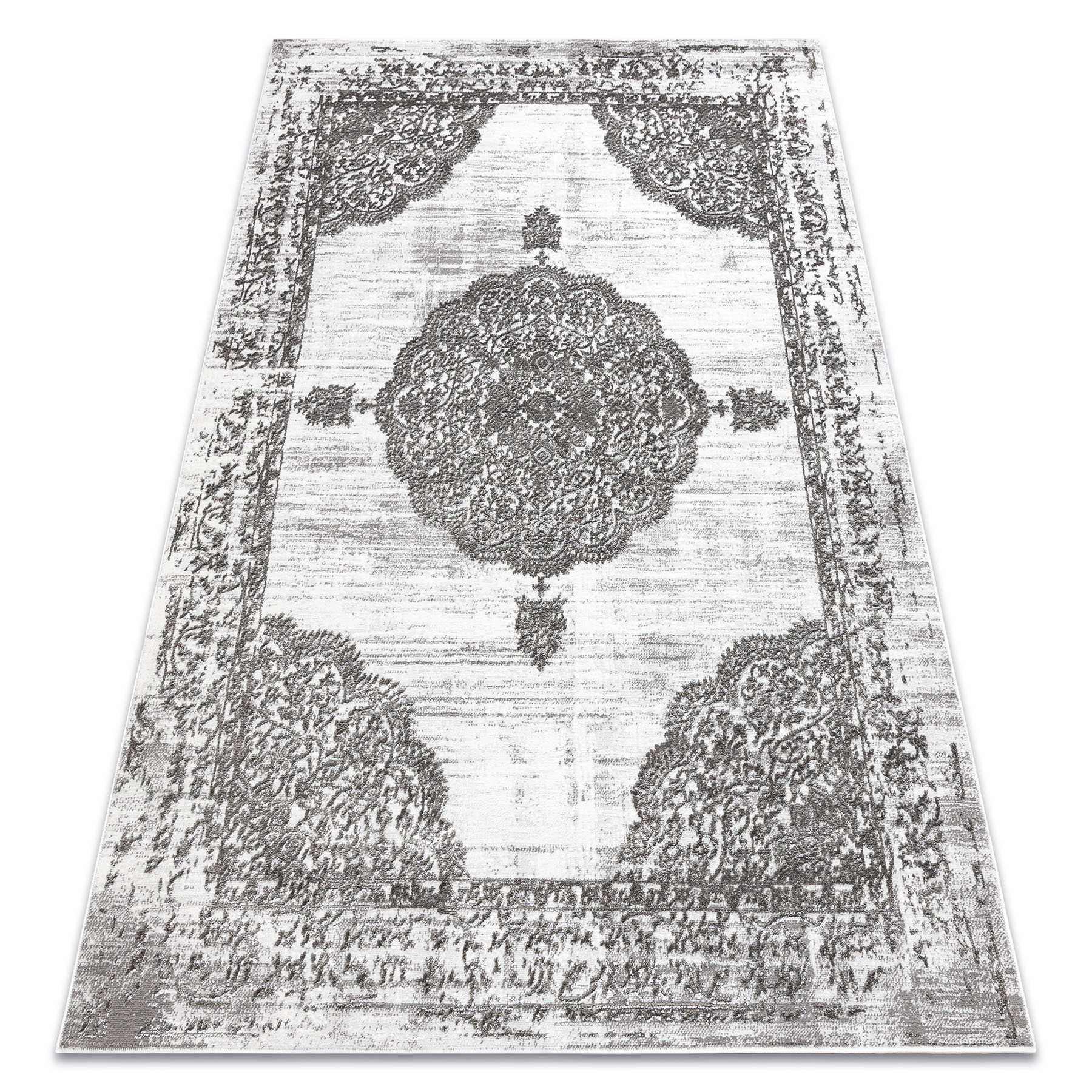 Dywan LIRA E1468 Rozeta, strukturalny, nowoczesny, glamour - szary 80x150 cm