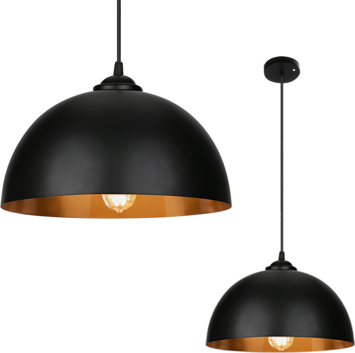 Lampa wisząca Yakimz zestaw 2 - LED/Ø30cm/E27, żelazo, czarno-złoty - lampa sufitowa, lampa wisząca, lampa wisząca, industrialny/vintage design do jadalni