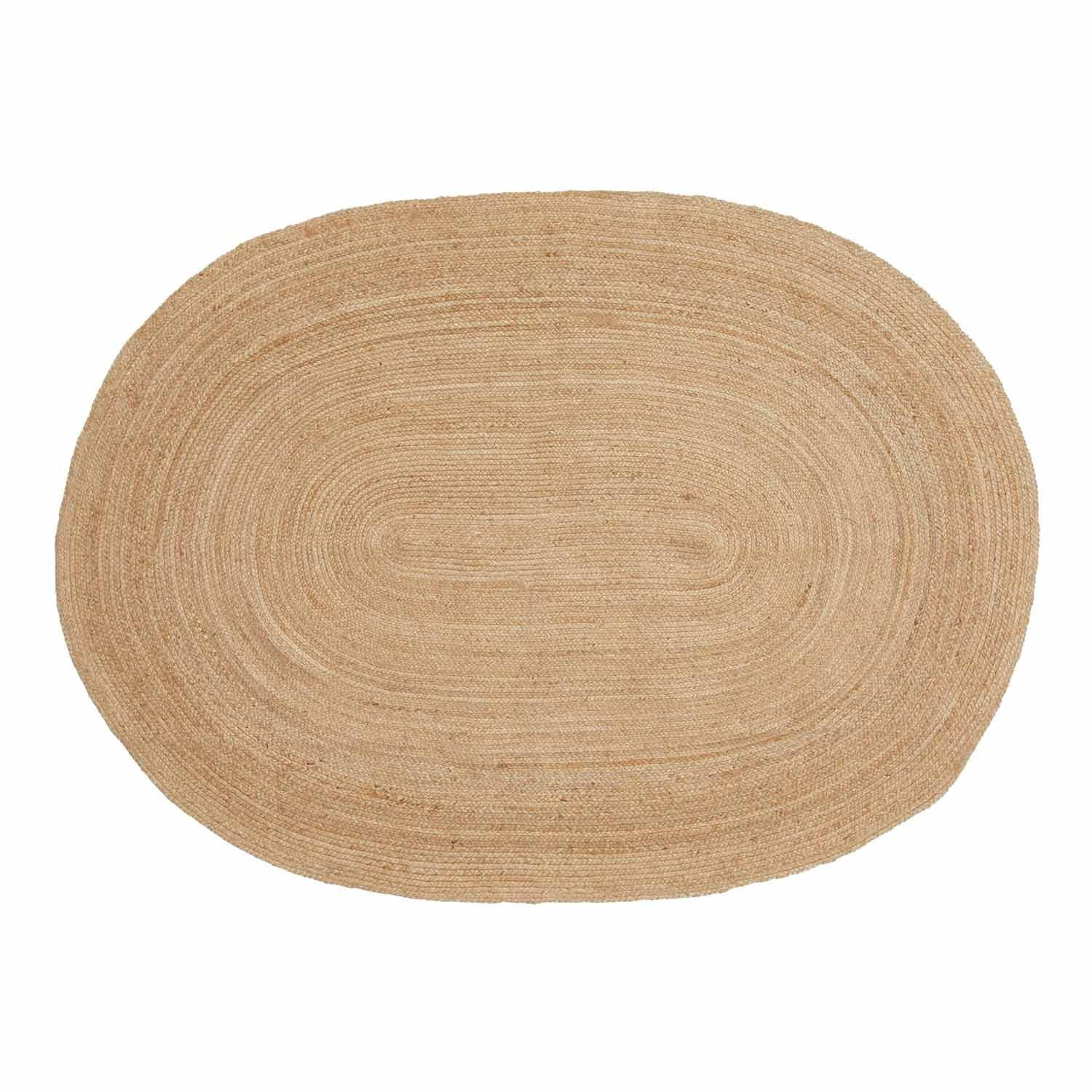 House Nordic Rug BOMBAY Jute Oval 200x140 cm Dywan z naturalnej juty beżowy