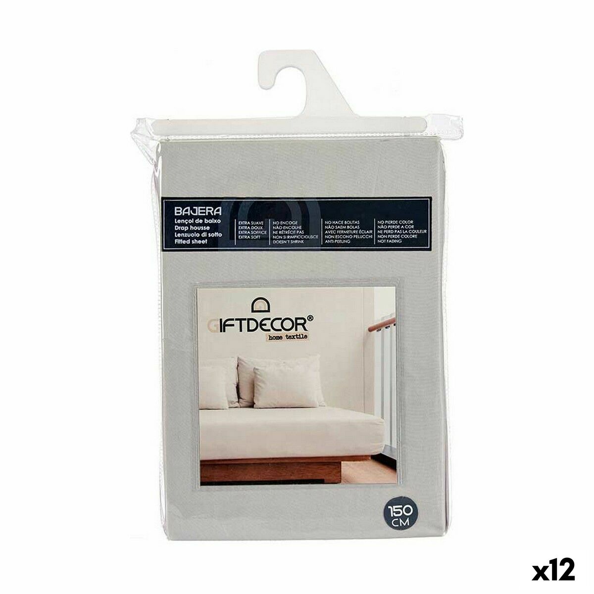 Prześcieradło 150 cm szare (12 sztuk)