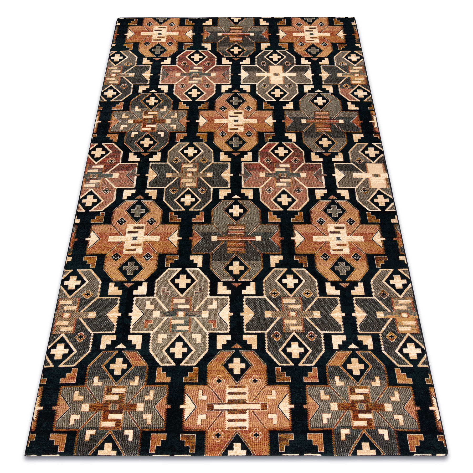 Dywan wełniany SUPERIOR DIAS etniczny navy wielokolorowy 235x350 cm