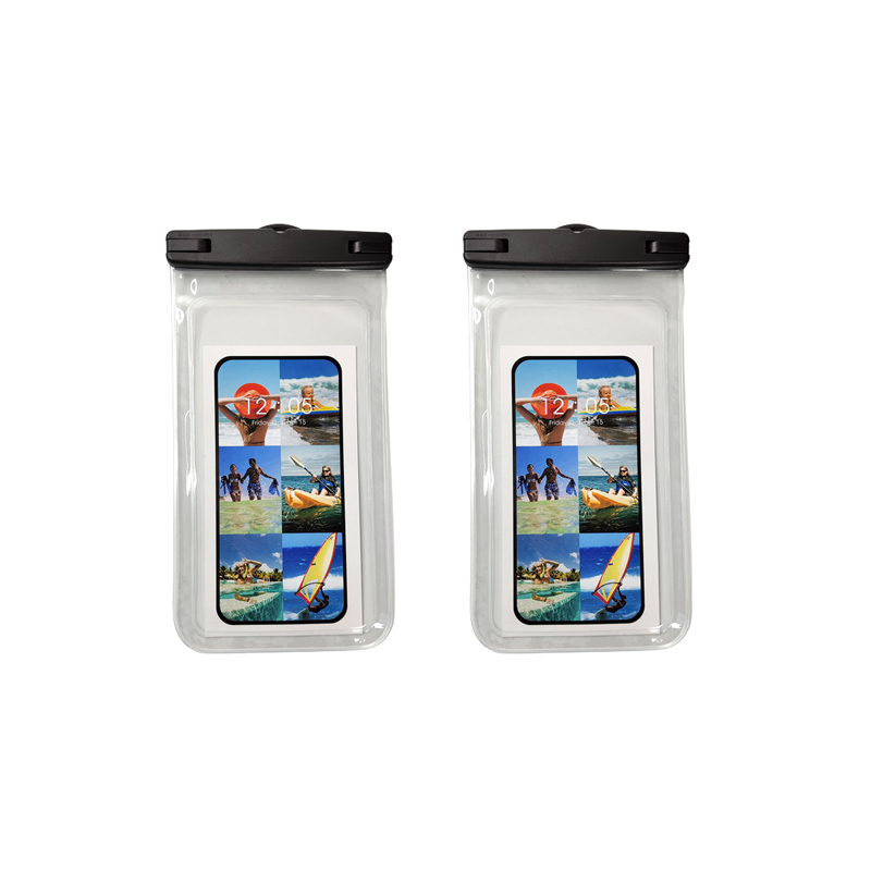 INF Duże wodoodporne etui na telefon IPX8 2-pak Czarny