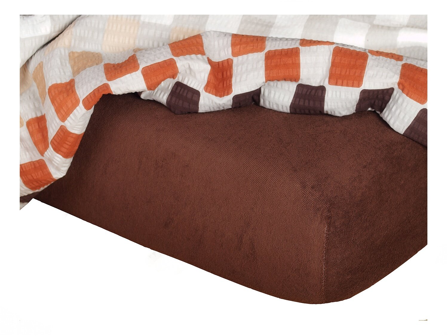 Dadka Prześcieradło frotte ciemnobrązowe 60x120x10 cm