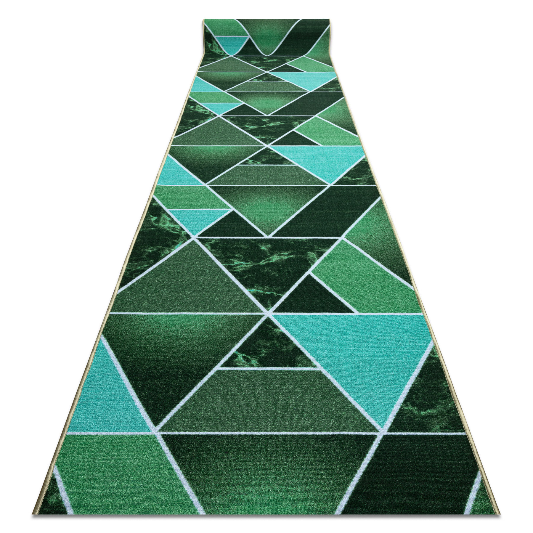 CHODNIK PODGUMOWANY TRÓJKĄTY zieleń 90cm, 90x770 cm