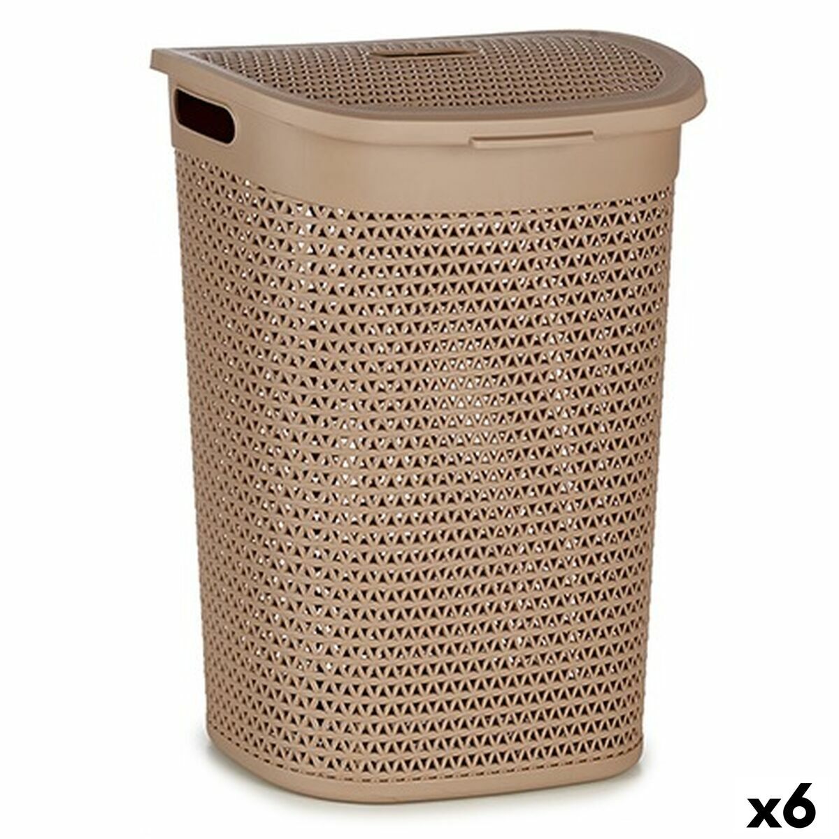 Kosz na pranie Beżowy plastik 60 L 43,5 x 57,5 x 34 cm (6 sztuk)
