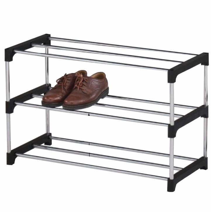 Kondela Stojak na buty Montego - chrom/czarny