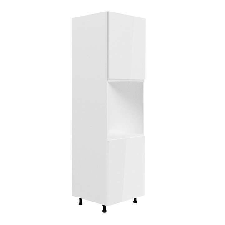 Kondela Szafka pod piekarnik do zabudowy Aurora D60P - biały / biały połysk