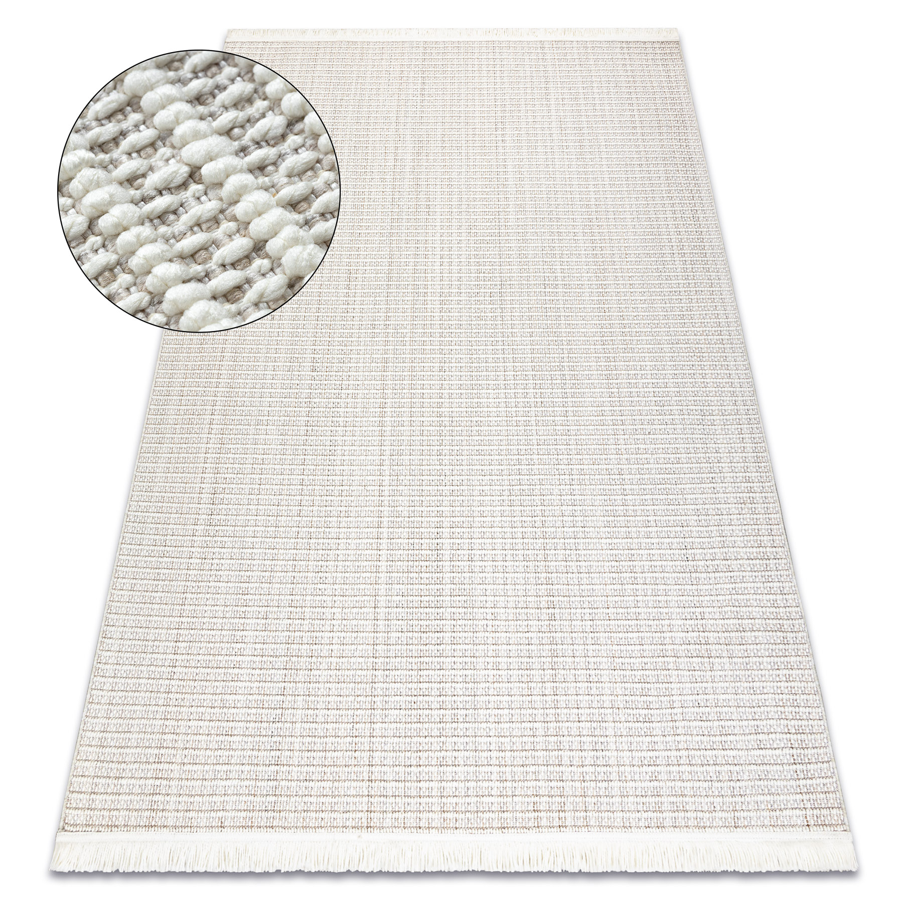 Dywan NANO FH72A Melanż, pętelkowy, płasko tkany biały 80x150 cm