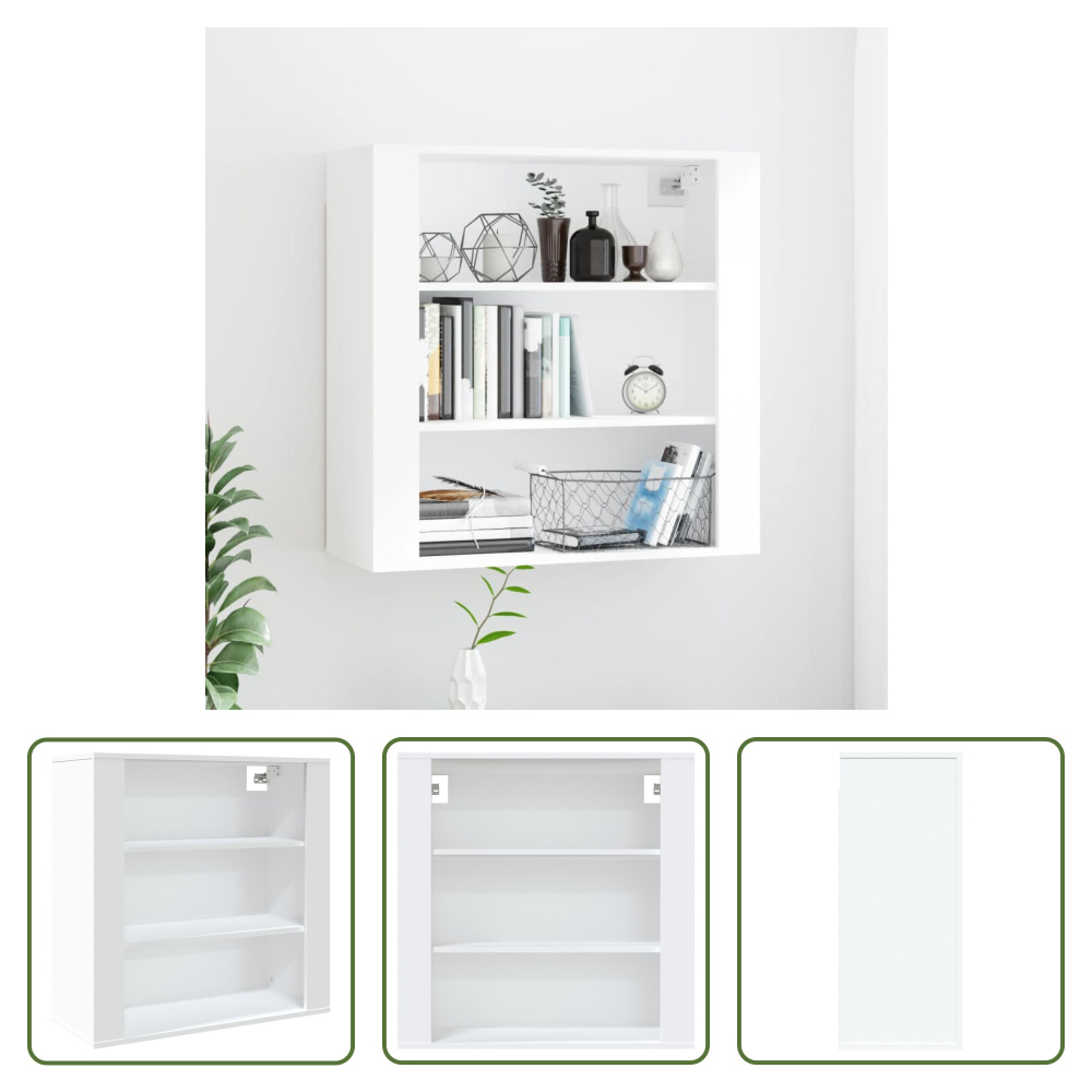 The Living Store Szafka ścienna biała 80x33x80 cm materiał drewnopochodny