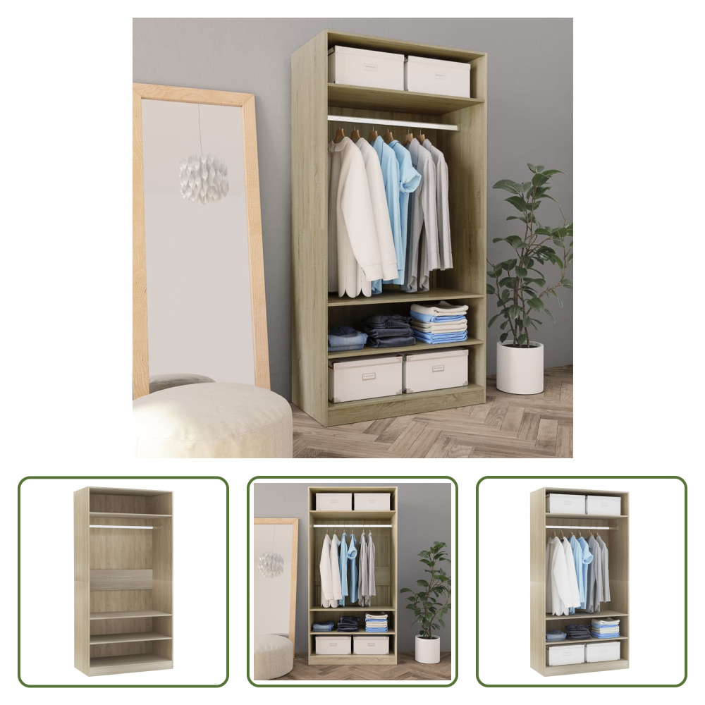 The Living Store Szafa dąb sonoma 100x50x200 cm materiał drewnopochodny