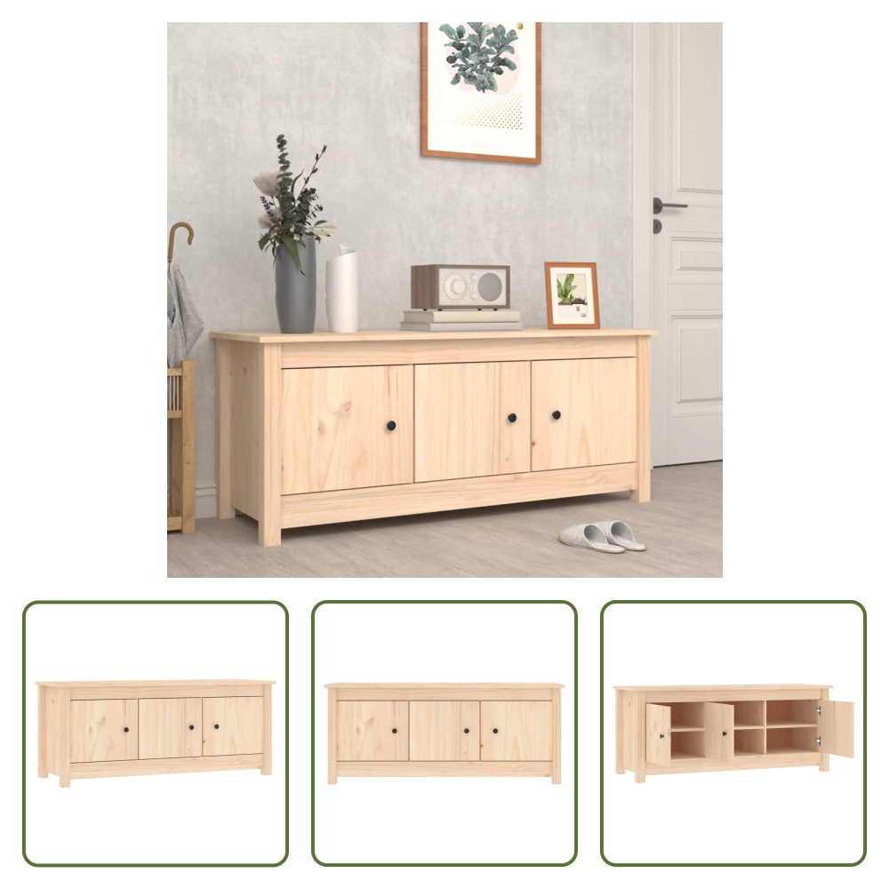 Szafka na buty The Living Store 110x38x45,5 cm lite drewno sosnowe