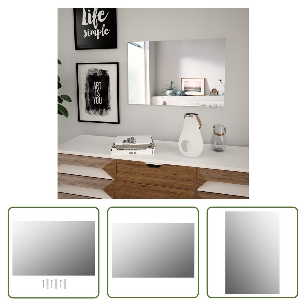 The Living Store Lustro ścienne 60 x 40 cm prostokątne szkło