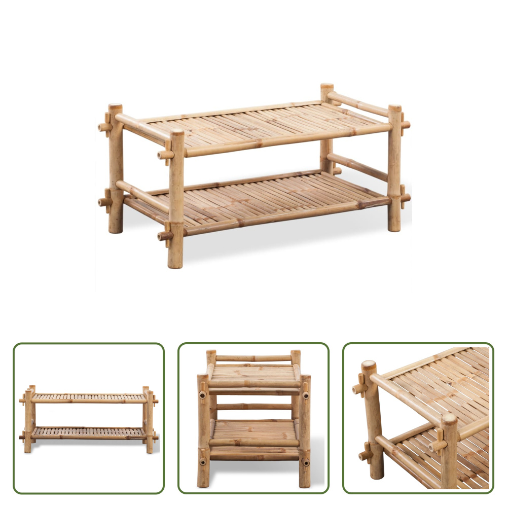 Bambusowy stojak na buty Stojak na buty 2 poziomy