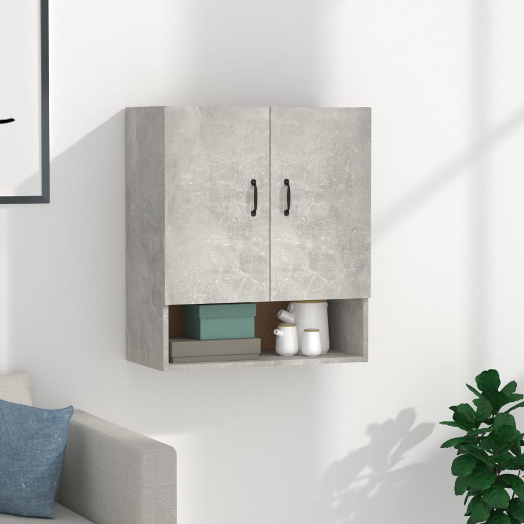 The Living Store szafka ścienna betonowa szara 60x31x70 cm materiał drewnopochodny