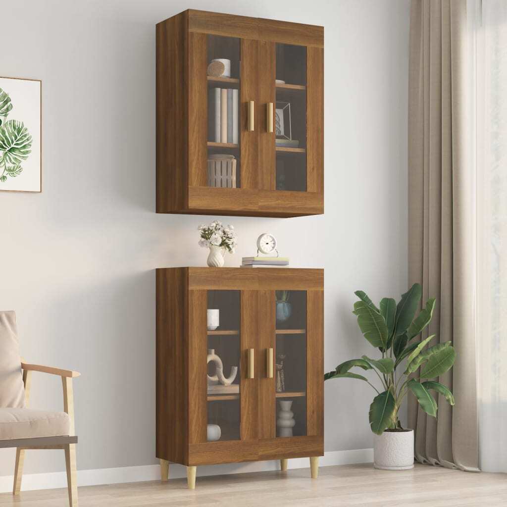 The Living Store Brązowa szafka ścienna o wyglądzie dębu 69,5x34x90 cm