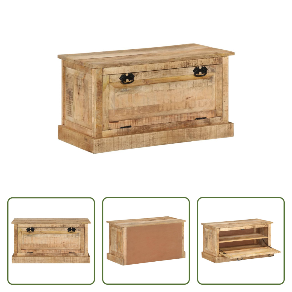 The Living Store Ławka na buty 85x40x45 cm lite drewno mango