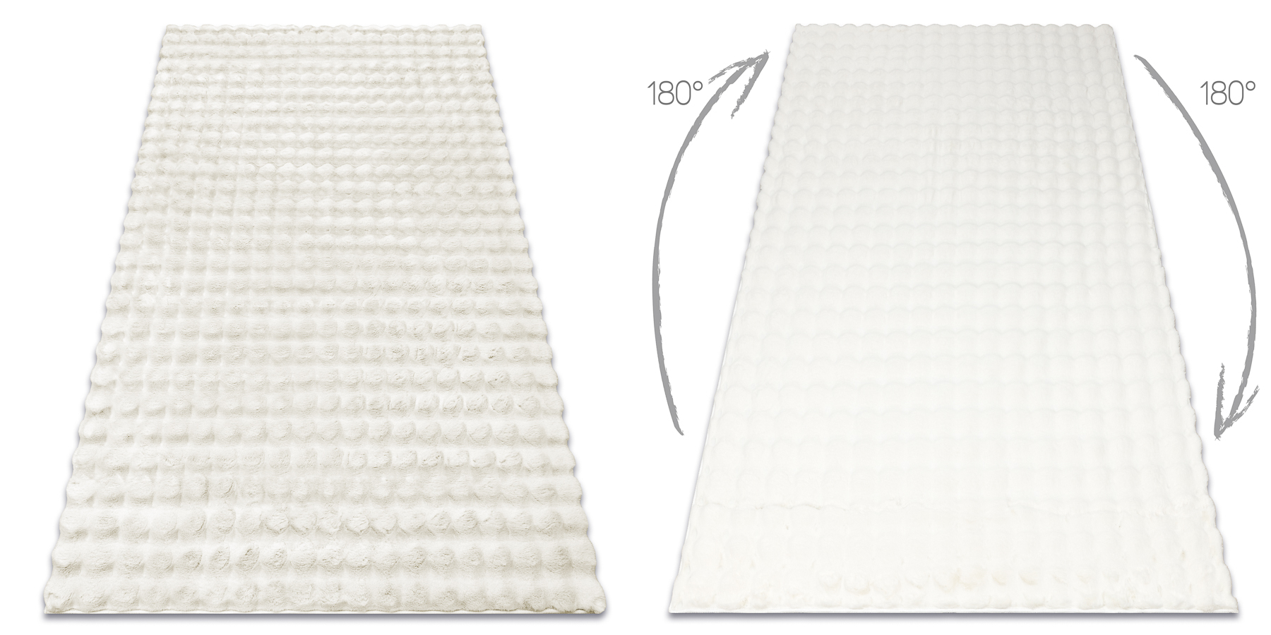 Dywan BUBBLE 11 IMITACJA FUTRA KRÓLIKA strukturalny 3D biały 160x220 cm