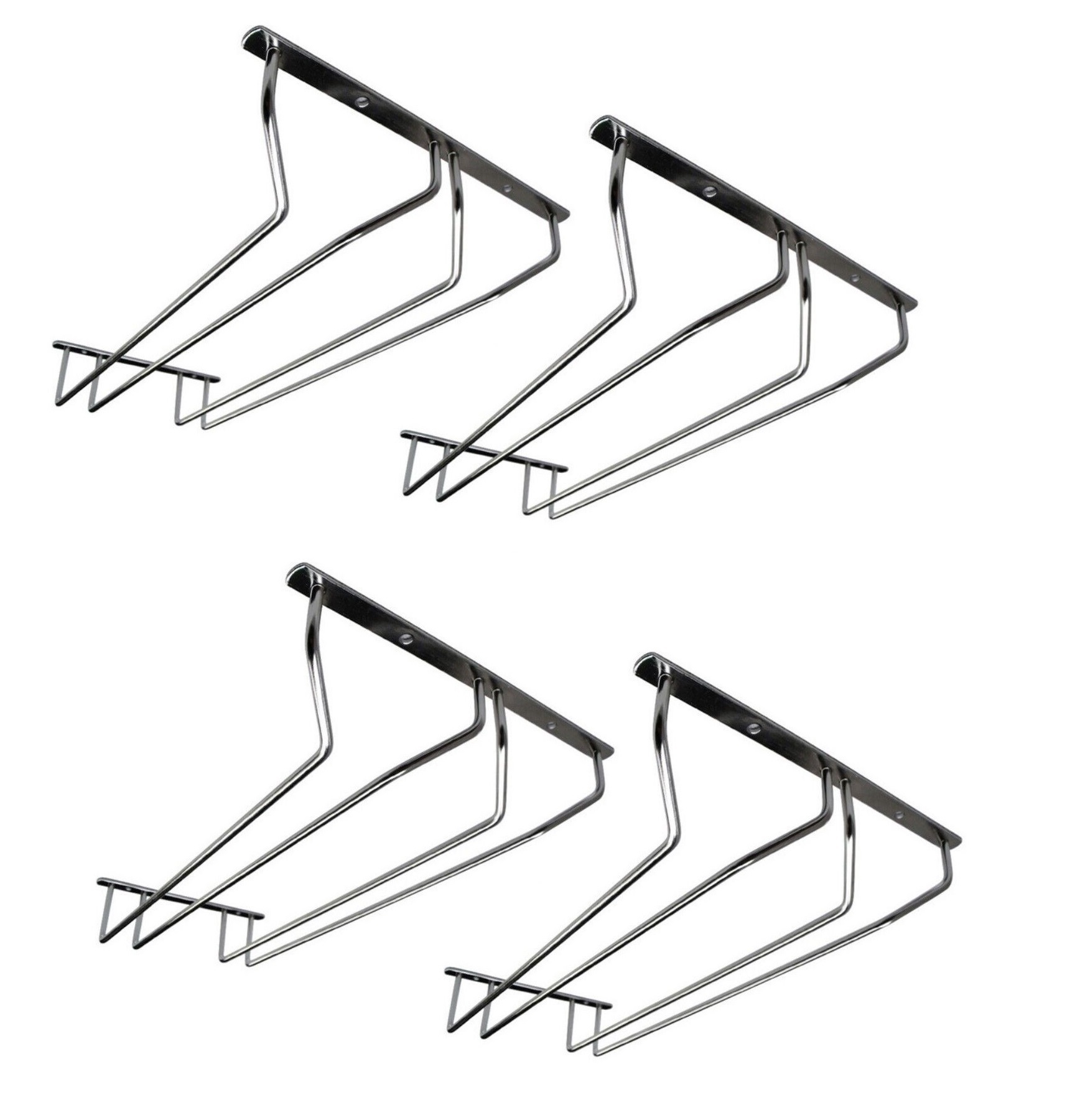 zestaw 4 szyn na kieliszki stojak na kieliszki 34,5x22,2x16,1 cm montowany do ściany 2 rzędy szyn barowych uchwyt na kieliszki do szampana uchwyt na kieliszki do wina montowany do sufitu uchwyt na kieliszki do wina uchwyt na kieliszki do domu, baru, kawiarni