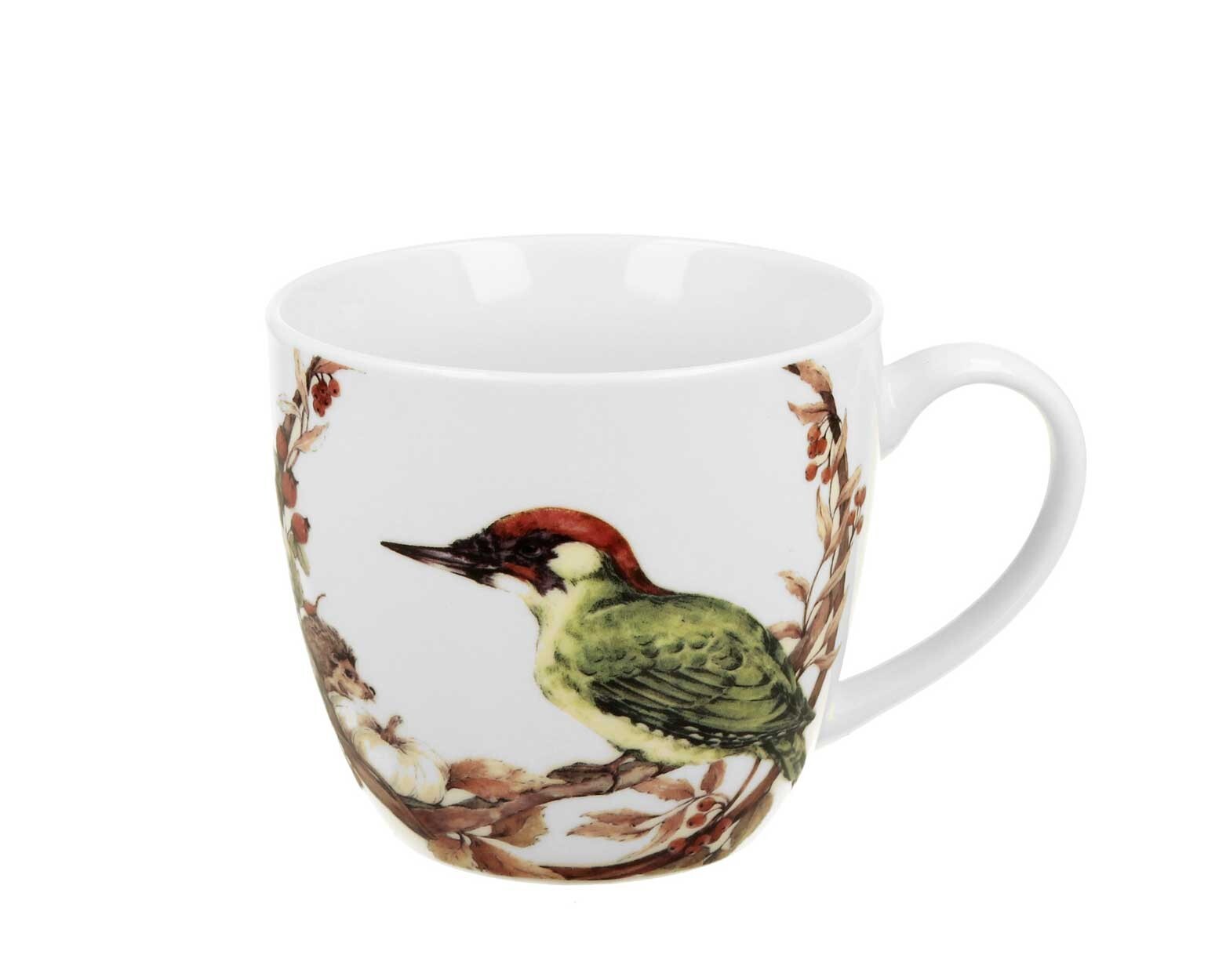 Kubek do kawy Duo zwierzęta, dzięcioł wykonany z porcelany, kubek, filiżanka, kubek do kawy z uchwytem 460 ml