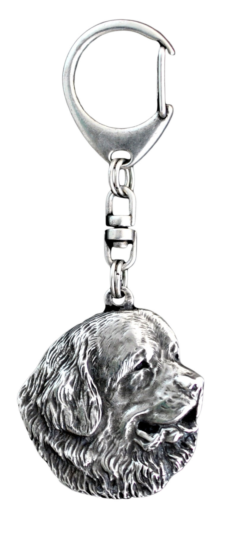 Nowofundland, Nowofoundland, Wodołaz - posrebrzany brelok do kluczy z psem, ozdoba torebki, zawieszka do plecaka marki Art-Dog