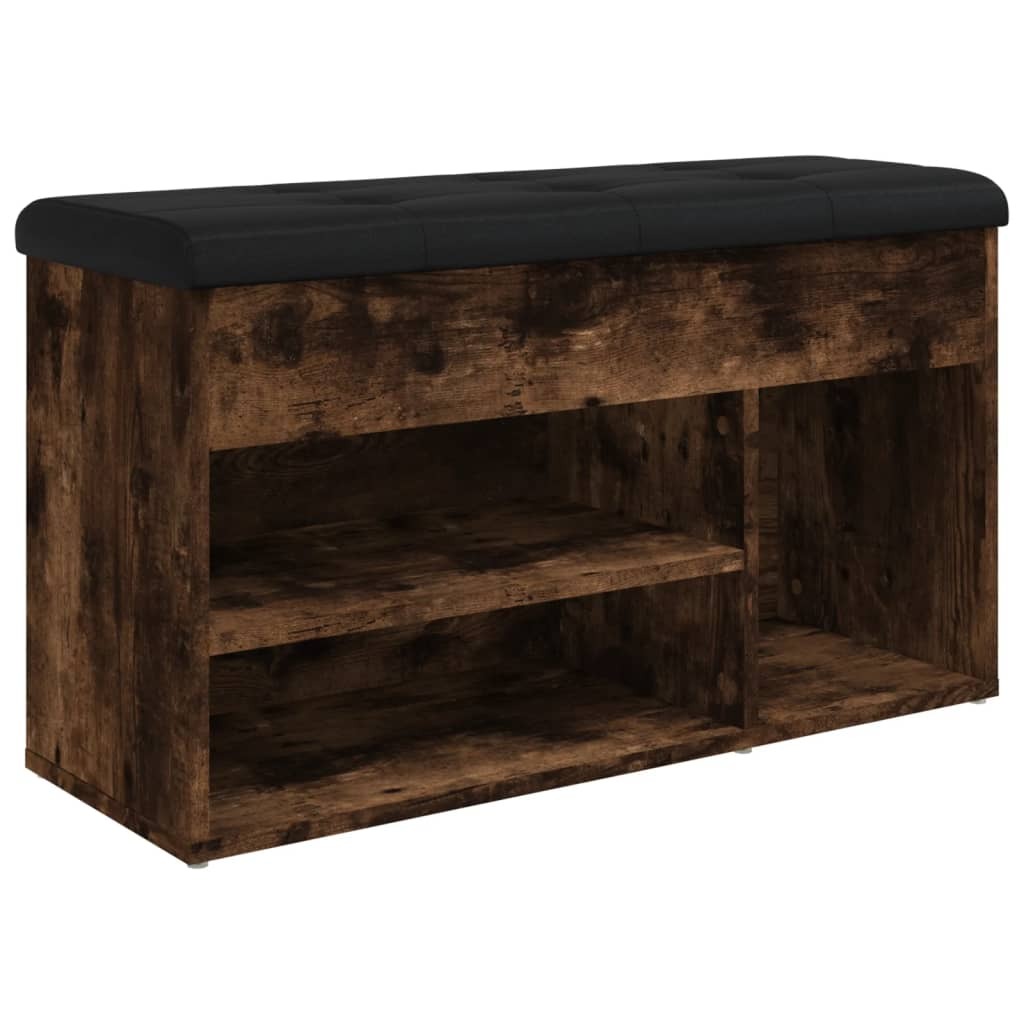 vidaXL Ławka na buty dąb wędzony 82x32x45,5 cm materiał drewnopochodny