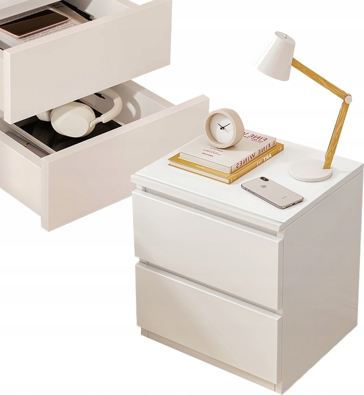 Szafka Nocna Do Sypialni Salonu Pokoju Szafka Z Szufladami Mała Biała Loft