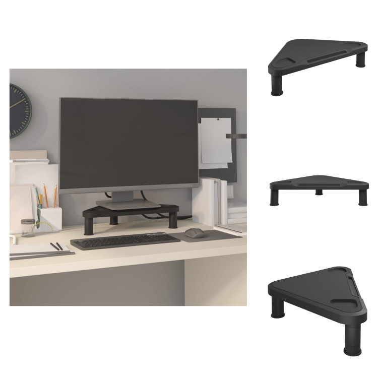 vidaXL Narożna podstawa pod monitor czarna 49x28x10,5 cm - Meble TV