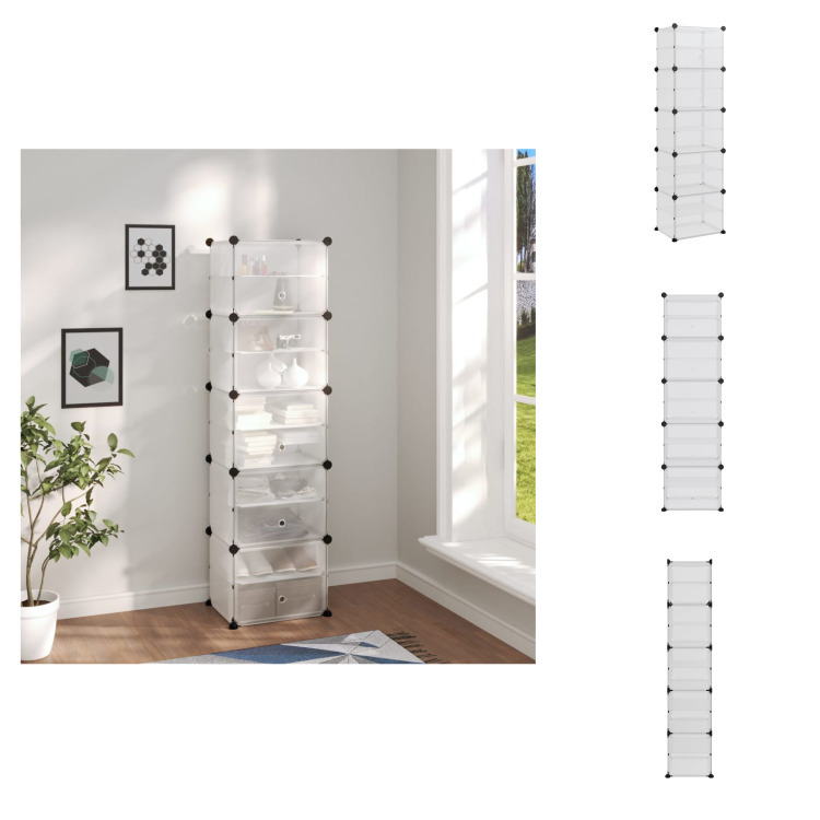 vidaXL Stojak na buty przezroczysty 44x31,5x153,5 cm PP - Stojaki i szafki na buty