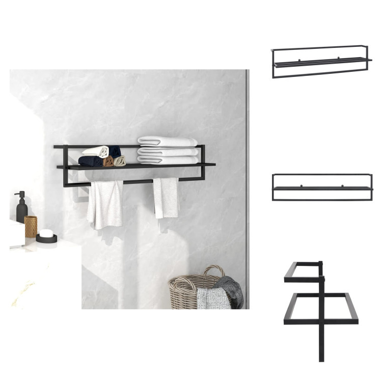 vidaXL Wieszak na ręczniki czarny 95x25x22 cm żelazny - Wieszak na ręczniki