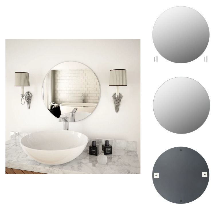 vidaXL Lustro ścienne 50 cm okrągłe szklane - Lustro