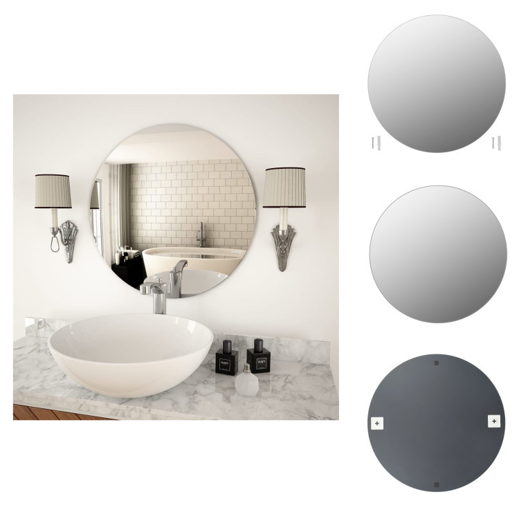 vidaXL Lustro ścienne 60 cm okrągłe szklane - Lustro