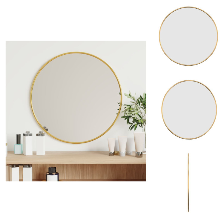 vidaXL Lustro ścienne złote okrągłe Ø 40 cm - Lustro