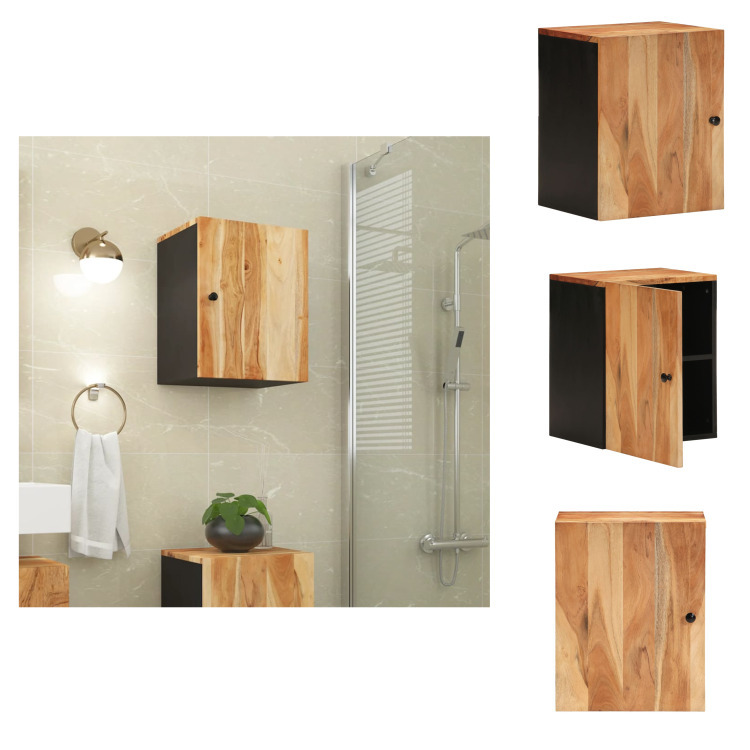 vidaXL Szafka łazienkowa 38x33x48 cm z litego drewna akacjowego - Zestawy mebli łazienkowych