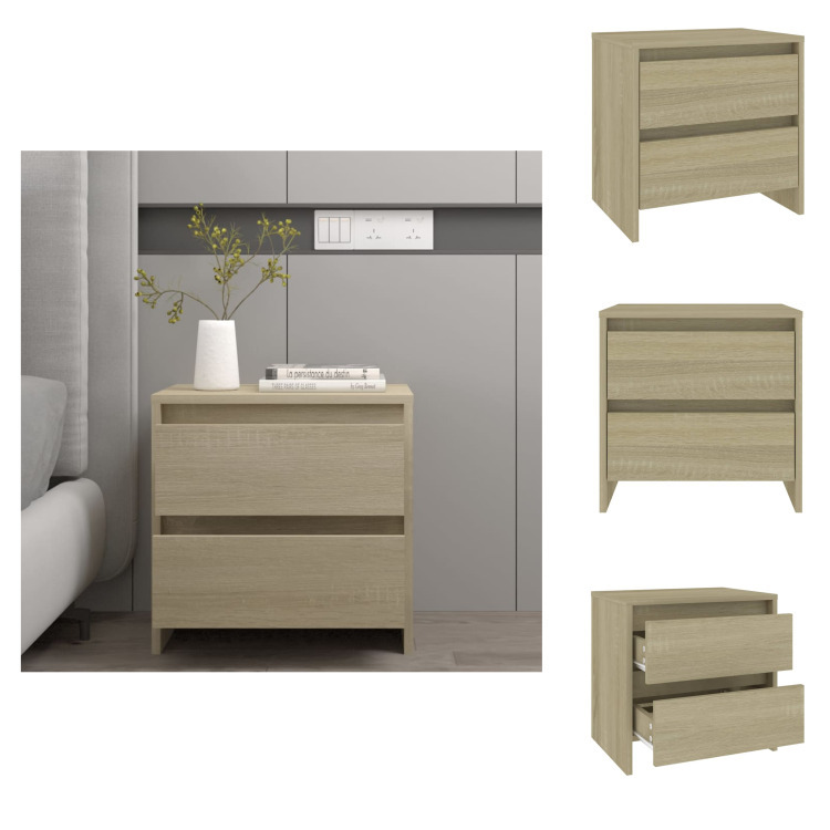 vidaXL Szafka nocna dąb sonoma 45x34,5x44,5 cm materiał drewnopochodny - Szafki nocne