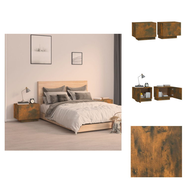 vidaXL Szafka nocna dąb wędzony 100x35x40 cm materiał drewnopochodny - Szafki nocne