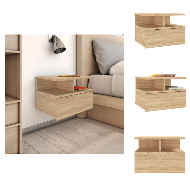 vidaXL Wisząca szafka nocna dąb sonoma 40x31x27 cm materiał drewnopochodny - Szafki nocne