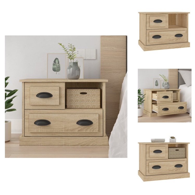 vidaXL Szafka nocna dąb sonoma 60x39x45 cm - Szafki nocne