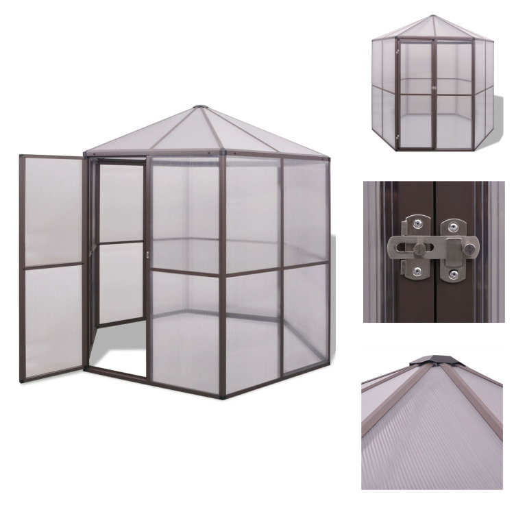 vidaXL Szklarnia aluminiowa 240×211×232 cm - Szklarnie