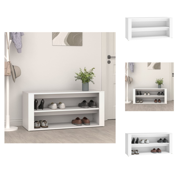 vidaXL Stojak na buty biały 100x35x45 cm materiał drewnopochodny - Stojaki i szafki na buty