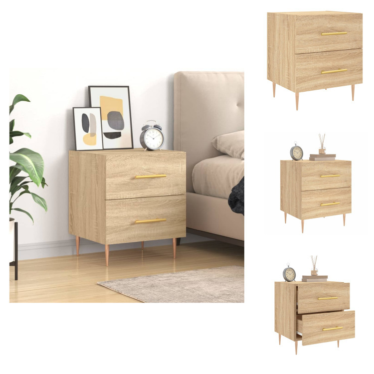 vidaXL Szafka nocna dąb sonoma 40x35x47,5 cm materiał drewnopochodny - Szafki nocne