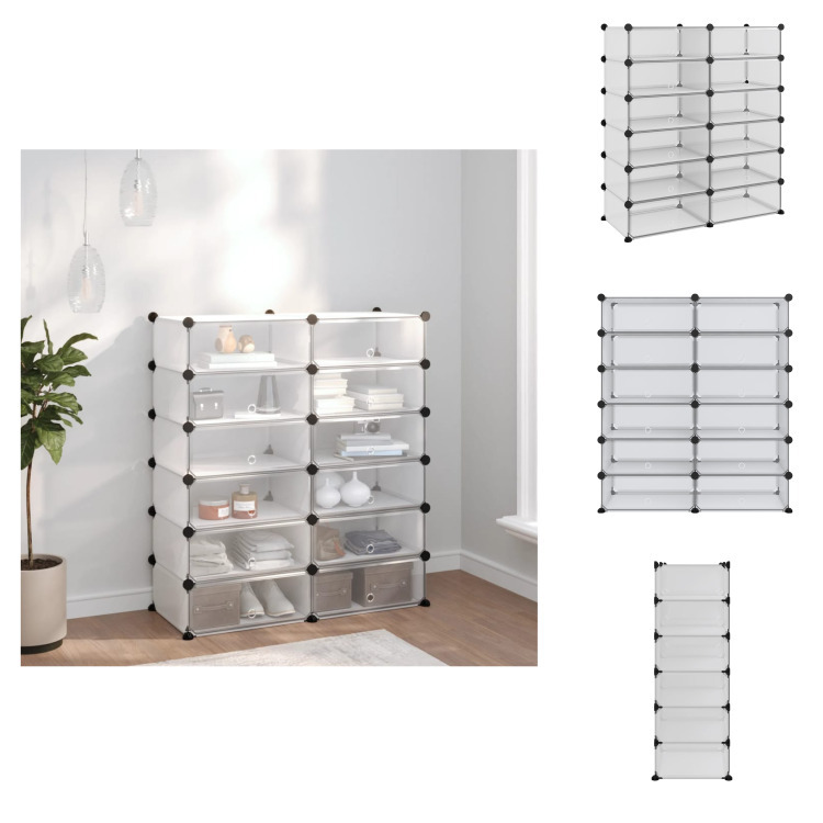 vidaXL Stojak na buty przezroczysty 94,5x36,5x106 cm PP - Stojaki i szafki na buty