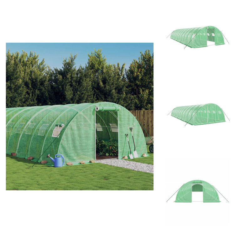 vidaXL Szklarnia z ramą stalową zielona 48 m² 12x4x2 m - Szklarnie