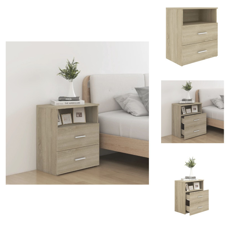vidaXL Szafka nocna dąb sonoma 50x32x60 cm - Szafki nocne