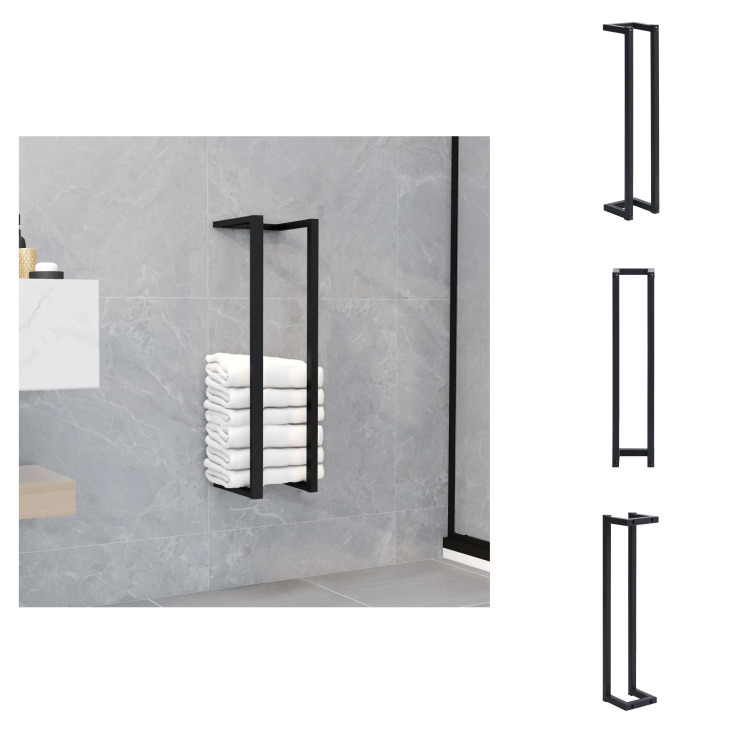 vidaXL Stojak na ręczniki czarny 12,5x12,5x60 cm żelazko - Stojak na ręczniki
