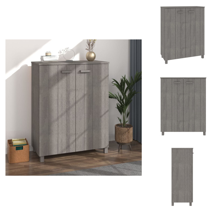 vidaXL Szafka na buty HAMAR jasnoszara 85x40x108 cm lite drewno sosnowe - Stojaki i szafki na buty